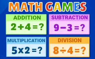 Math Games app designed for kids, featuring engaging activities for learning addition, subtraction, multiplication, and division.