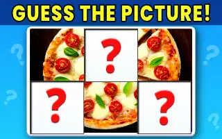 Guess the Picture game, featuring a spinning word prompt for players to guess the correct answer.