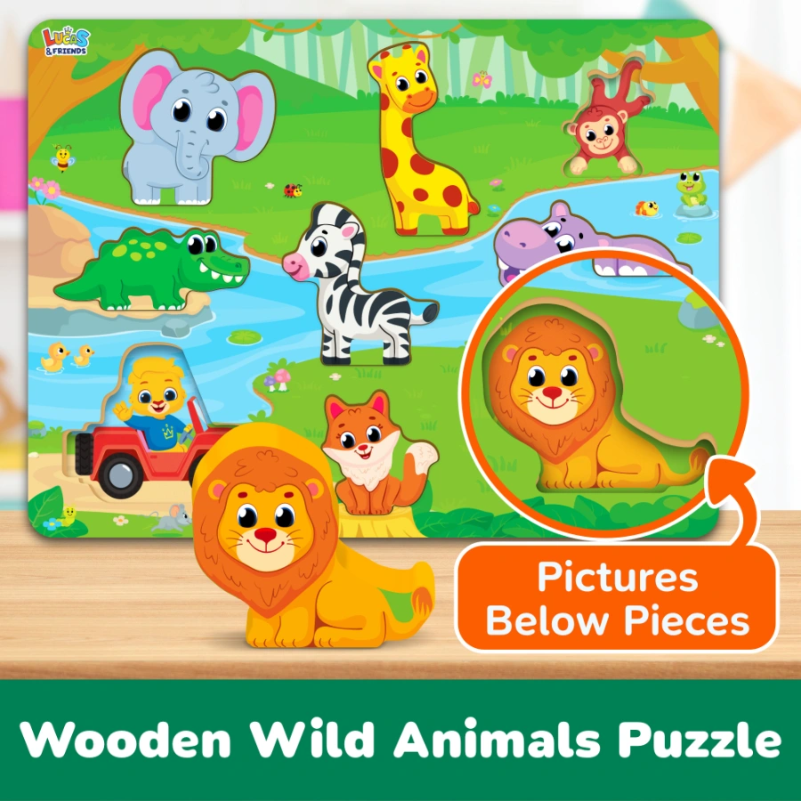 Wooden puzzle with adorable animals perfect for gifting purpose