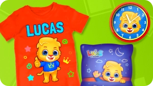 Lucas and Friends merchandise, offering a variety of products for kids, toddlers, preschoolers