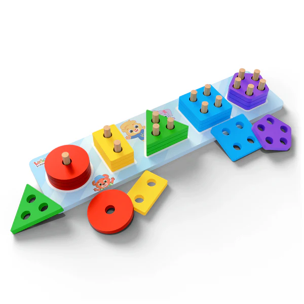 Wooden sorting and stacking toys for toddlers, preschool learning and education toys for kids by Lucas Friends.