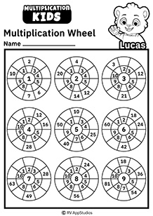 multiplication wheel worksheet